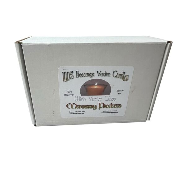 Beeswax Candles – Votive & Handmade Glass Holders – New/Unused - Picture 4 of 5